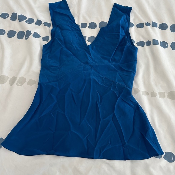 Elegant Blue Balenciaga Silk Cami With Front Tie - Picture 3 of 4